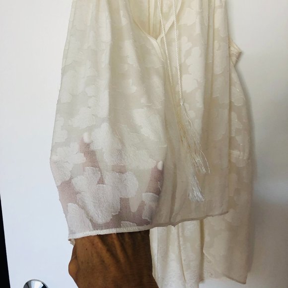 Derek Lam 10 Crosby Cream Silk High-Low Top - Picture 3 of 4